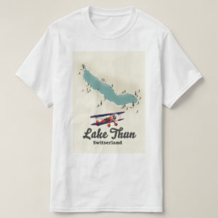 Lake Thun Zwitserland-kaart T-shirt
