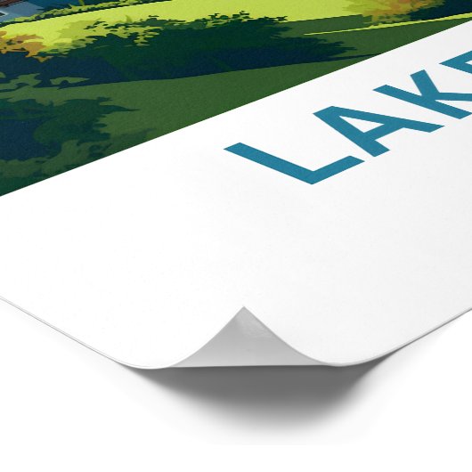 Lake Thun Zwitserland Reisprint Poster (Hoek)