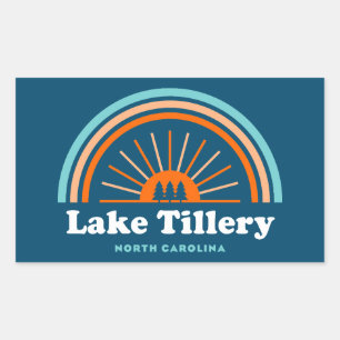 Lake Tillery North Carolina Rainbow Rechthoekige Sticker