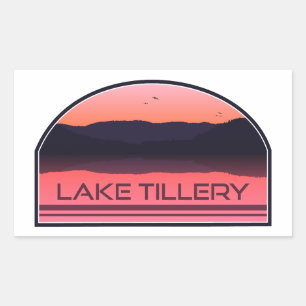 Lake Tillery North Carolina Red Sunrise Rechthoekige Sticker