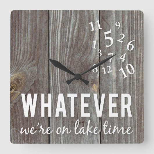 Lake Time Clock Vierkante Klok (Voorkant)