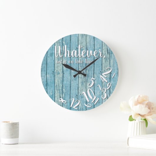 Lake Time Rustic Wood Funny Retirement Lake Home Grote Klok (Huis)