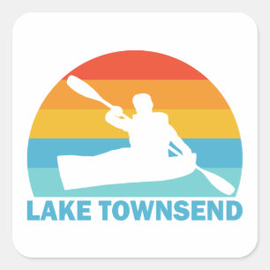 Lake Townsend North Carolina Kayak Vierkante Sticker
