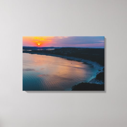 Lake Travis Sunset Canvas Afdruk (Voorkant)