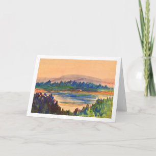 Lake Uitzicht & Egrets bij zonsopgang - eenvoudige Bedankkaart
