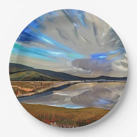 LAKE UITZICHT PAPIEREN BORDJE (Voorkant)