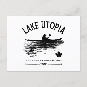 Lake Utopia New Brunswick Canada Lakes - Kayaker Feestdagenkaart