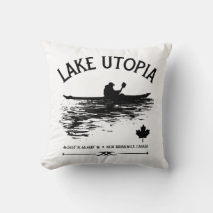 Lake Utopia New Brunswick Canada Lakes - Kayaker Kussen