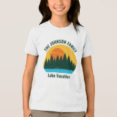 Lake Vacation Sunset Cool Gepersonaliseerde Kinder Tri-Blend Shirt (Voorkant)