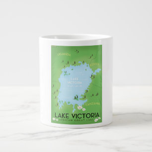 Lake Victoria Map - Afrika Great Lake reiskunst. Extra Grote Beker