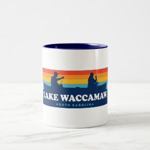 Lake Waccamaw North Carolina Canoe Tweekleurige Koffiemok