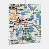 Lake Wales Florida Map Keramisch Ornament (Rechts)