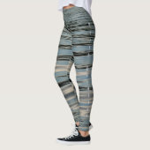Lake Water Blue beige Black Leggings (Links)