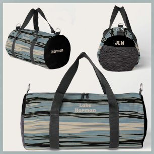Lake Water Modern Blauw Beige Zwart Plunjezak