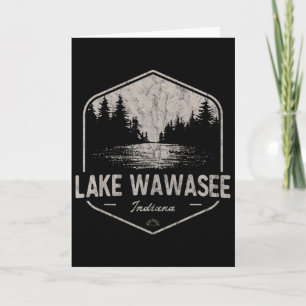 Lake Wawasee Indiana Buitenactiviteiten Vintage Kaart