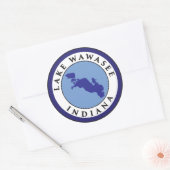 Lake Wawasee, Indiana Ronde Sticker (Envelop)