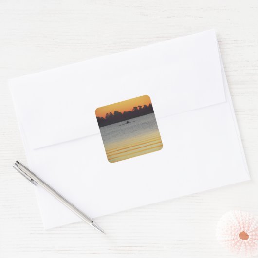 Lake Wendouree Calm Before Nightfall Vierkante Sticker (Envelop)