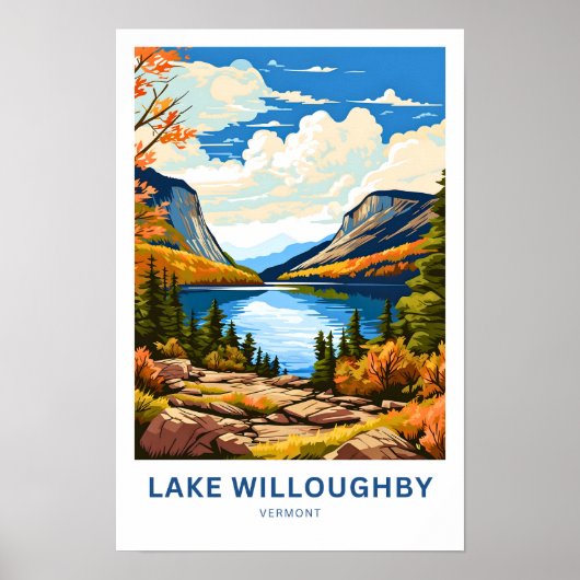 Lake Willoughby Vermont Travel Print (Voorkant)