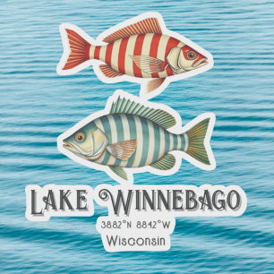 Lake Winnebago Wisconsin nautische vissen Sticker