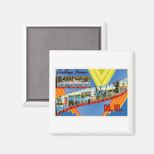 Lake Winnipesaukee #2 New Hampshire NH Oude reizen Magneet (Voorkant / Achterkant)