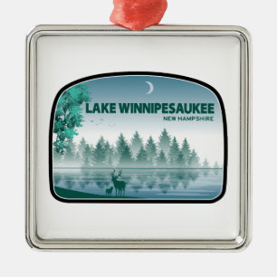 Lake Winnipesaukee New Hampshire Herten Metalen Ornament