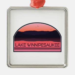 Lake Winnipesaukee New Hampshire Red Sunrise Metalen Ornament