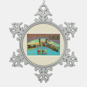 Lake Winnipesaukee New Hampshire Travel Souvenir Tin Sneeuwvlok Ornament