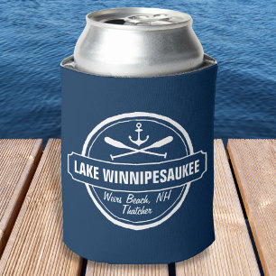 Lake Winnipesaukee NH aangepaste stad, naam, anker Blikjeskoeler
