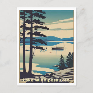 Lake Winnipesaukee NH Quiet Lake Scene Graphic Art Briefkaart