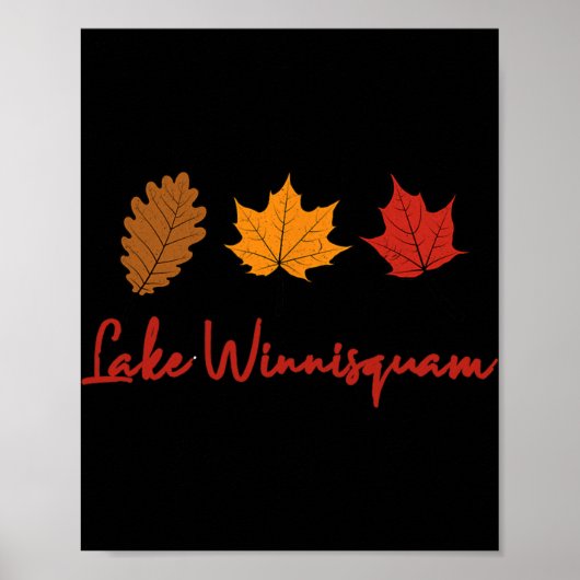 Lake Winnisquam Fall Foliage Autumn Leaf Ing Oak M Poster (Voorkant)