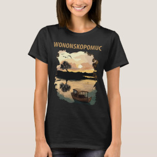 Lake Wononscopomuc CT Retro Reis T-shirt