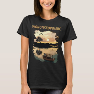 Lake Wononscopomuc CT Retro Reis T-shirt