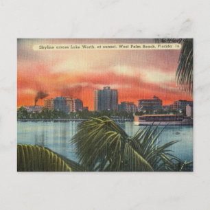 Lake Worth at the Sunset, West Palm Beach, Florida Briefkaart