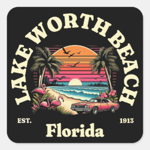 Lake Worth Beach, Florida, Verenigde Staten Vierkante Sticker