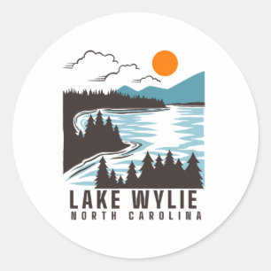 Lake Wylie North Carolina Zomer Meer Leven Bootvar Ronde Sticker