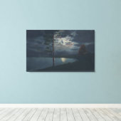 Lake Yellowstone, WYView of Lake by Moonlight Canvas Afdruk (Insitu (Houten vloer))