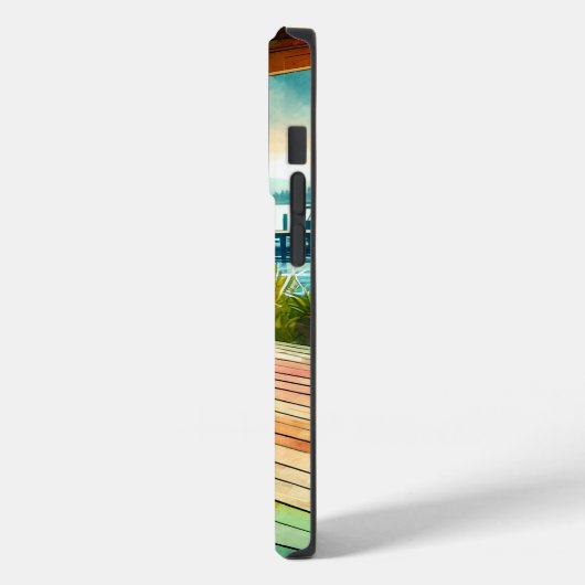 Lakehouse Uitzicht Deck and Flowers Case-Mate iPhone Case (Achterkant / Links)