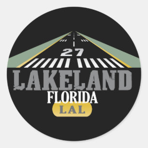 Lakeland FL - Vliegveld Runway Ronde Sticker