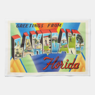 Lakeland Florida FL Old Vintage Travel Souvenir Theedoek