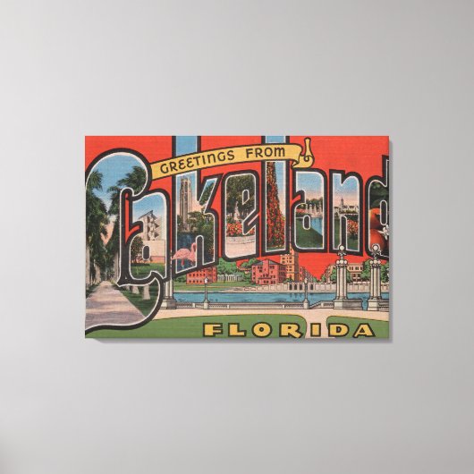 Lakeland, Florida - Grote lettertjes Canvas Afdruk (Voorkant)