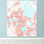 Lakeland Florida Map (1975) Canvas Afdruk (Insitu (Houten vloer))