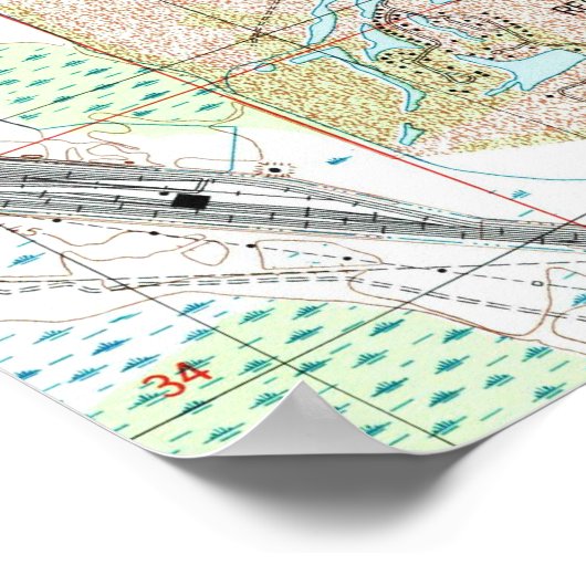 Lakeland Florida Map (1994) Poster (Hoek)