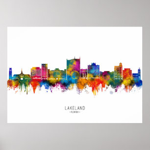 Lakeland Florida Silhouet Poster