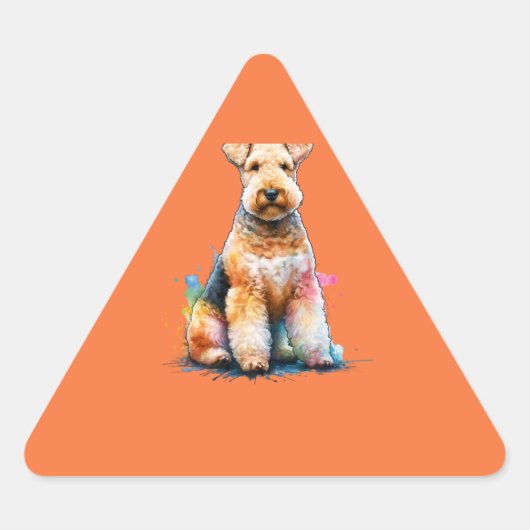 Lakeland Terrier Dog Driehoek Sticker (Voorkant)