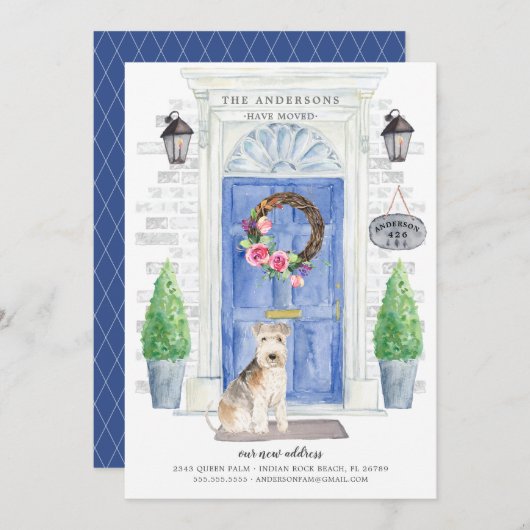 Lakeland Terrier Front door Bewegingsaankondiging Kaart (Voorkant / Achterkant)