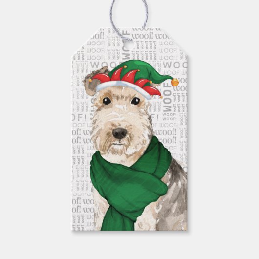 Lakeland Terrier Holiday Dog Kerstmis Cadeaulabel (Voorkant)