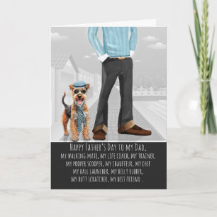 Lakeland Terrier-hond en papa grappige Vaderdag Feestdagen Kaart