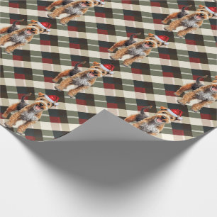 Lakeland Terrier Hond en Vakantie Plaid Kerstmis Cadeaupapier
