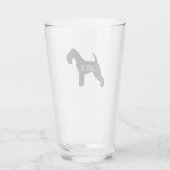 Lakeland Terrier Hond Silhouet Gepersonaliseerd Glas (Achterkant)
