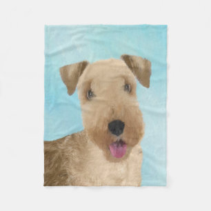 Lakeland Terrier Painting - Cute Original Dog Art Fleece Deken